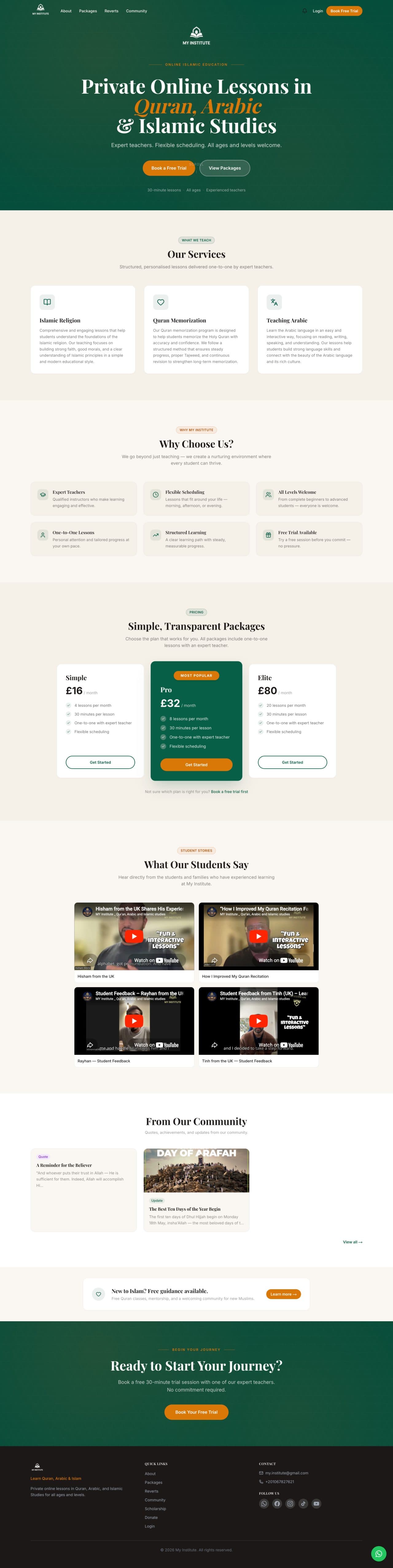 My Institute — online Islamic education platform